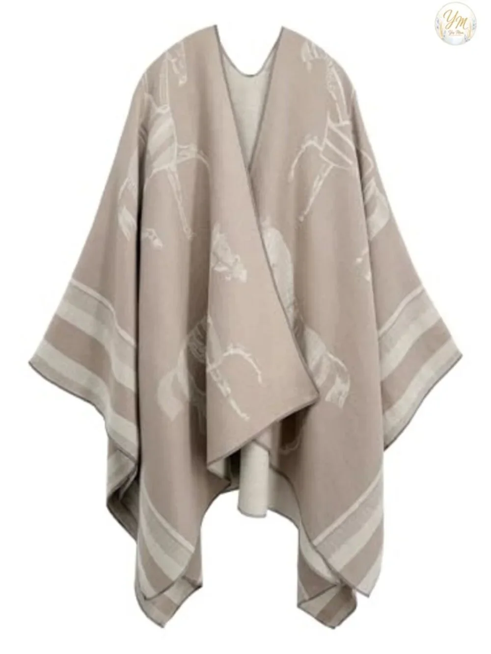 Women's Reversible Shawl Wrap Poncho Cape Soft Acrylic Cardigan